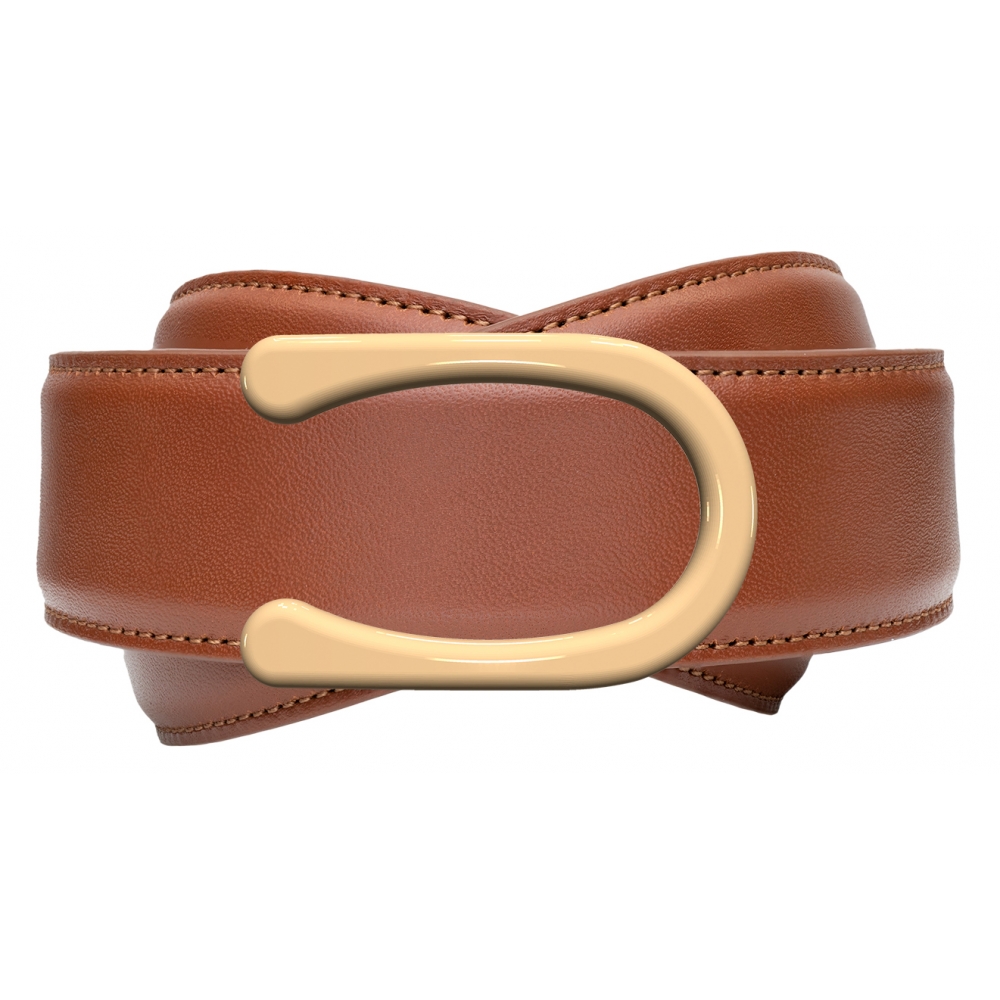 Stylish Vintage Italian Sienna Leather Belt