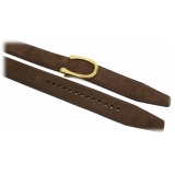 Goldfels - Gold II - Suede Havana Brown - Brown - Belt - Made in Italy - Luxury Exclusive Collection