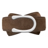 Goldfels - Palladium II - Suede Havana Brown - Marrone - Cintura - Made in Italy - Luxury Exclusive Collection