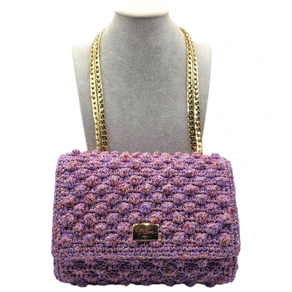 CapriNina - Ninetta Silke - Fine Bag Handmade in Capri - Lilac - Handmade in Italy - Exclusive Luxury