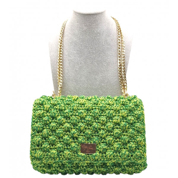 CapriNina - Ninetta Versy - Fine Bag Handmade in Capri - Double Green - Handmade in Italy - Exclusive Luxury