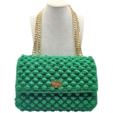CapriNina - Ninetta Versy - Fine Bag Handmade in Capri - Emerald Green - Handmade in Italy - Exclusive Luxury
