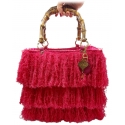 CapriNina - Le Charleston - Fine Bag Handmade in Capri - Fuchsia - Handmade in Italy - Exclusive Luxury