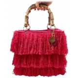 CapriNina - Le Charleston - Borsa Pregiata Relizzata a Mano a Capri - Fucsia - Handmade in Italy - Exclusive Luxury