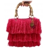 CapriNina - Le Charleston - Borsa Pregiata Relizzata a Mano a Capri - Fucsia - Handmade in Italy - Exclusive Luxury