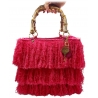 CapriNina - Le Charleston - Fine Bag Handmade in Capri - Fuchsia - Handmade in Italy - Exclusive Luxury