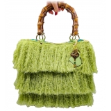 CapriNina - Le Charleston - Borsa Pregiata Relizzata a Mano a Capri - Verde - Handmade in Italy - Exclusive Luxury