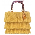 CapriNina - Le Charleston - Borsa Pregiata Relizzata a Mano a Capri - Giallo - Handmade in Italy - Exclusive Luxury