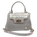 CapriNina - Capriccio - Borsa Pregiata Relizzata a Mano a Capri - Argento - Handmade in Italy - Exclusive Luxury