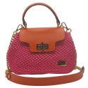 CapriNina - Capriccio - Borsa Pregiata Relizzata a Mano a Capri - Arancio Fucsia - Handmade in Italy - Exclusive Luxury