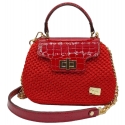 CapriNina - Capriccio - Borsa Pregiata Relizzata a Mano a Capri - Rosso - Handmade in Italy - Exclusive Luxury