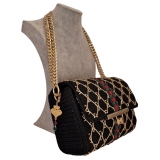 CapriNina - CapriGu - Fine Bag Handmade in Capri - Black - Handmade in Italy - Exclusive Luxury