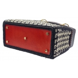 CapriNina - CapriDì - Fine Bag Handmade in Capri - Red Pied de Poule - Handmade in Italy - Exclusive Luxury