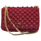 CapriNina - Ninetta Versy - Fine Bag Handmade in Capri - Bordeaux - Handmade in Italy - Exclusive Luxury