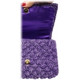 CapriNina - Ninetta Versy - Fine Bag Handmade in Capri - Double Purple - Handmade in Italy - Exclusive Luxury