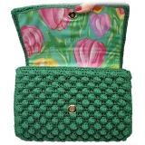 CapriNina - Ninetta Versy - Borsa Pregiata Relizzata a Mano a Capri - Verde Smeraldo - Handmade in Italy - Exclusive Luxury