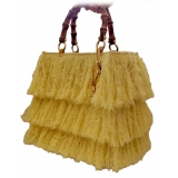 CapriNina - Le Charleston - Fine Bag Handmade in Capri - Yellow - Handmade in Italy - Exclusive Luxury