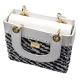 CapriNina - CapriDì Mini - Fine Bag Handmade in Capri - White Zebra - Handmade in Italy - Exclusive Luxury