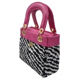 CapriNina - CapriDì Mini - Fine Bag Handmade in Capri - Pink Zebra - Handmade in Italy - Exclusive Luxury