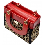 CapriNina - CapriDì Mini - Borsa Pregiata Relizzata a Mano a Capri - Rossa Leopardata - Handmade in Italy - Exclusive Luxury