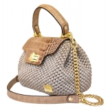 CapriNina - Capriccio - Fine Bag Handmade in Capri - Beige - Handmade in Italy - Exclusive Luxury