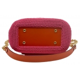 CapriNina - Capriccio - Borsa Pregiata Relizzata a Mano a Capri - Arancio Fucsia - Handmade in Italy - Exclusive Luxury