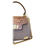 CapriNina - Capriccio - Borsa Pregiata Relizzata a Mano a Capri - Beige - Handmade in Italy - Exclusive Luxury