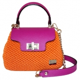 CapriNina - Capriccio - Borsa Pregiata Relizzata a Mano a Capri - Fucsia Arancio - Handmade in Italy - Exclusive Luxury