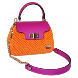 CapriNina - Capriccio - Fine Bag Handmade in Capri - Orange Fuchsia - Handmade in Italy - Exclusive Luxury