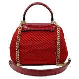 CapriNina - Capriccio - Fine Bag Handmade in Capri - Red - Handmade in Italy - Exclusive Luxury