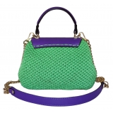 CapriNina - Capriccio - Borsa Pregiata Relizzata a Mano a Capri - Viola Verde - Handmade in Italy - Exclusive Luxury