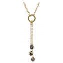 Tsars Collection - Necklace with 3 Black Eggs - Handmade in Swiss - Luxury Exclusive Collection