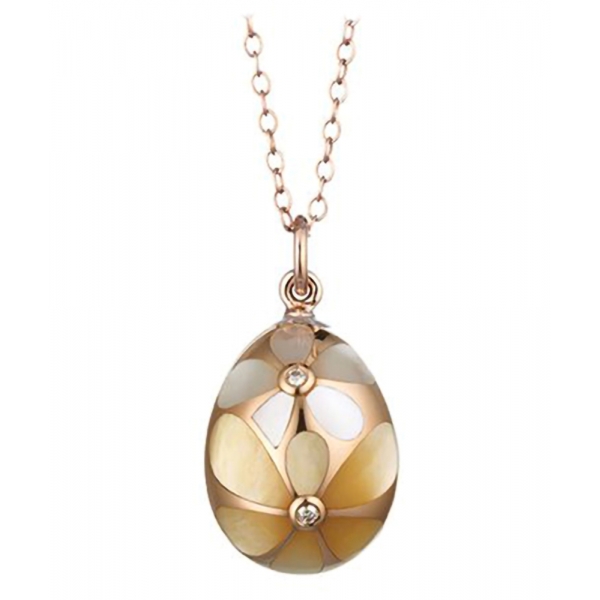 Tsars Collection - Gold Necklace with Mother of Pearl 154 - Handmade in Swiss - Luxury Exclusive Collection