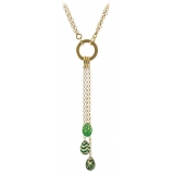 Tsars Collection - Collana 3 Ovetti Verde - Handmade in Swiss - Luxury Exclusive Collection