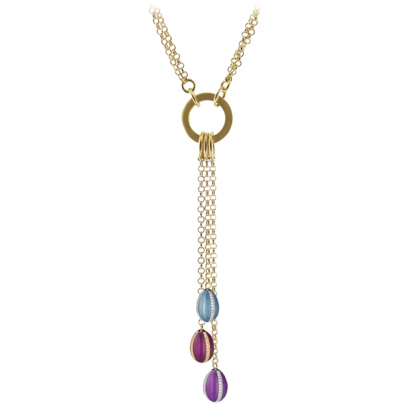 Tsars Collection - Collana 3 Ovetti Multicolore - Handmade in Swiss - Luxury Exclusive Collection
