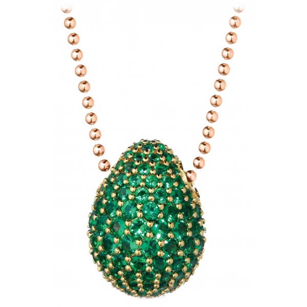 Tsars Collection - Green 9nine Silver Necklace - Handmade in Swiss - Luxury Exclusive Collection