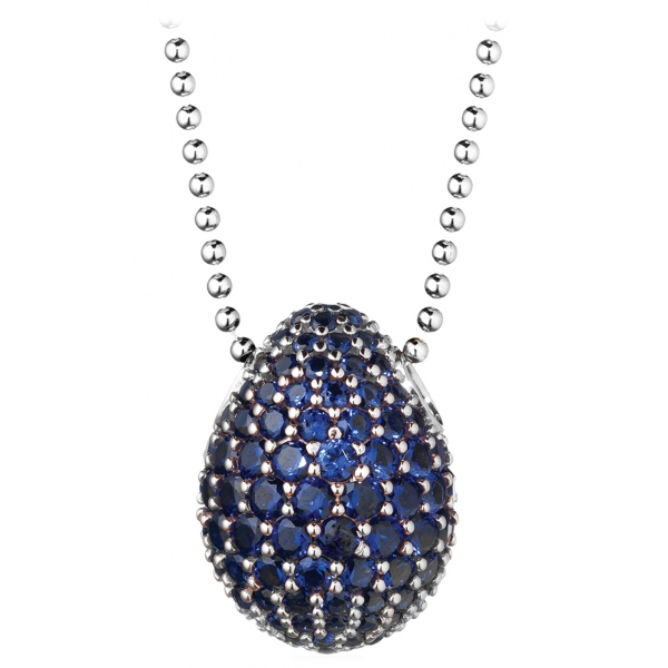 Tsars Collection - Collana in Argento 9nine Blu - Handmade in Swiss - Luxury Exclusive Collection
