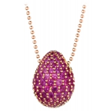 Tsars Collection - Collana in Argento 9nine Fucsia - Handmade in Swiss - Luxury Exclusive Collection
