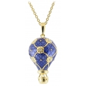 Tsars Collection - Blue Hot Air Balloon Necklace with Zircons - Handmade in Swiss - Luxury Exclusive Collection