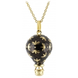 Tsars Collection - Black Hot Air Balloon Necklace with Zircons - Handmade in Swiss - Luxury Exclusive Collection