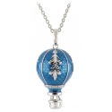 Tsars Collection - Collana Mongolfiera Azzurra con Zirconi - Handmade in Swiss - Luxury Exclusive Collection