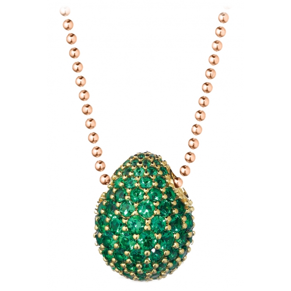 Tsars Collection - Green 9nine Silver Necklace - Handmade in Swiss - Luxury Exclusive Collection