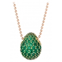 Tsars Collection - Collana in Argento 9nine Verde - Handmade in Swiss - Luxury Exclusive Collection