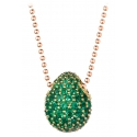 Tsars Collection - Green 9nine Silver Necklace - Handmade in Swiss - Luxury Exclusive Collection