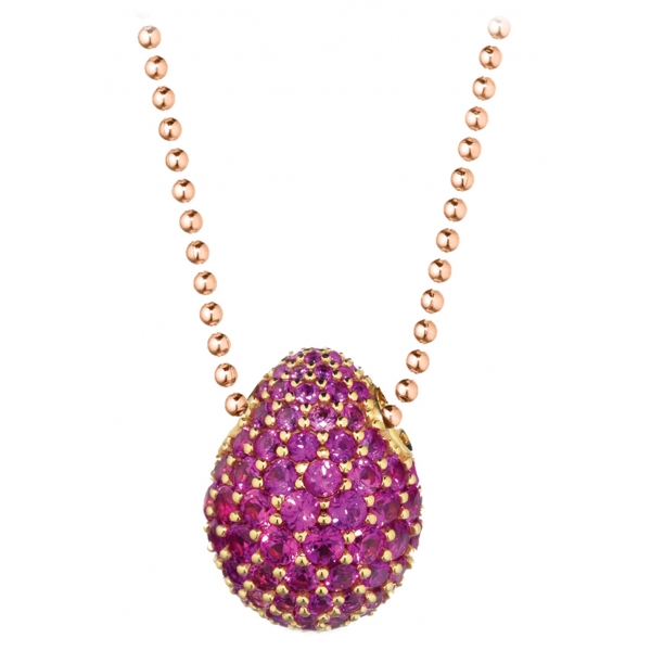 Tsars Collection - Collana in Argento 9nine Fucsia - Handmade in Swiss - Luxury Exclusive Collection