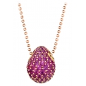 Tsars Collection - Collana in Argento 9nine Fucsia - Handmade in Swiss - Luxury Exclusive Collection