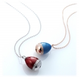 Tsars Collection - Collana con Ciondolo Azzurro Apribile con Chiave - Handmade in Swiss - Luxury Exclusive Collection