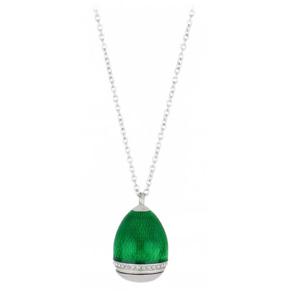 Tsars Collection - Necklace with Green Pendant with Key - Handmade in Swiss - Luxury Exclusive Collection
