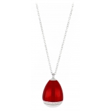 Tsars Collection - Collana con Ciondolo Rosso Apribile con Chiave - Handmade in Swiss - Luxury Exclusive Collection