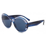 Giorgio Armani - Occhiali da Sole Donna Forma Rotonda - Blu - Occhiali da Sole - Giorgio Armani Eyewear